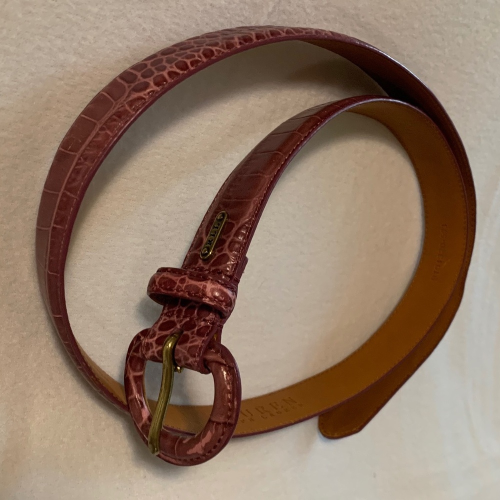 Ralph Lauren Croc Embossed Leather Belt